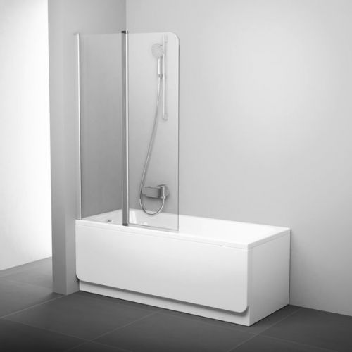 Шторка для ванны CVS2-100 левая белый+стекло Transparent Ravak в Кореновске